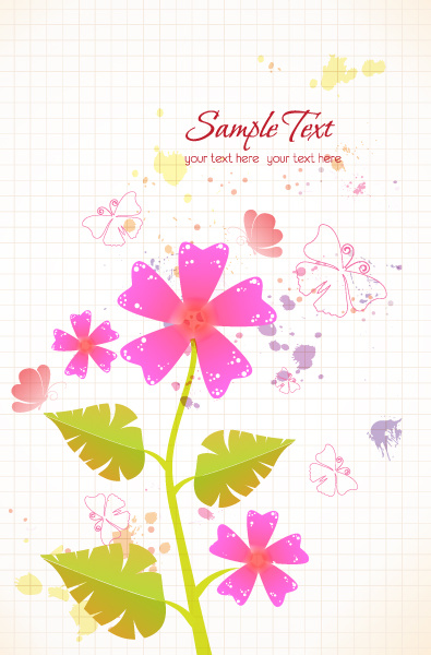 Blume-Illustrationen Vektor-Hintergrund