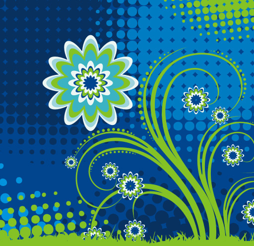 fleurissent en illustration vectorielle bleu