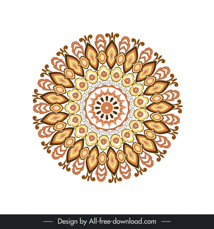 ícone de sinal de mandala flor design de ilusão simétrica
