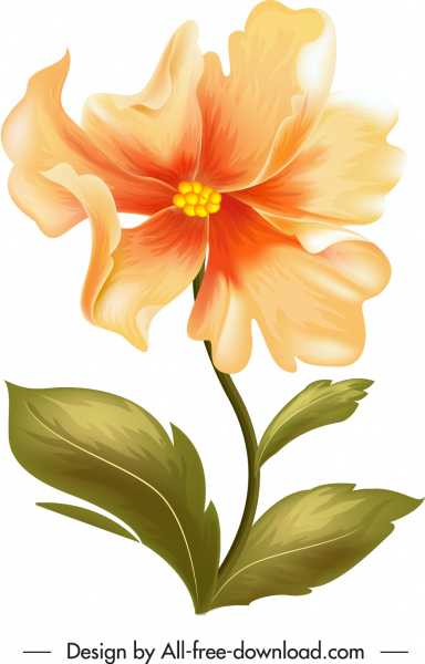 Fleur peinture coloré classique dessiné à la main croquis-2