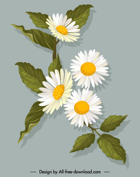 pintura de flores color retro diseño floreciente boceto floreciente