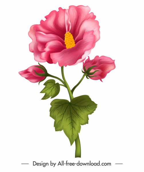 fleur peinture coloré classique dessiné à la main croquis