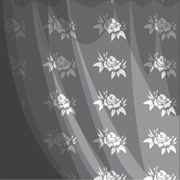 pola bunga latar belakang tirai abu-abu
