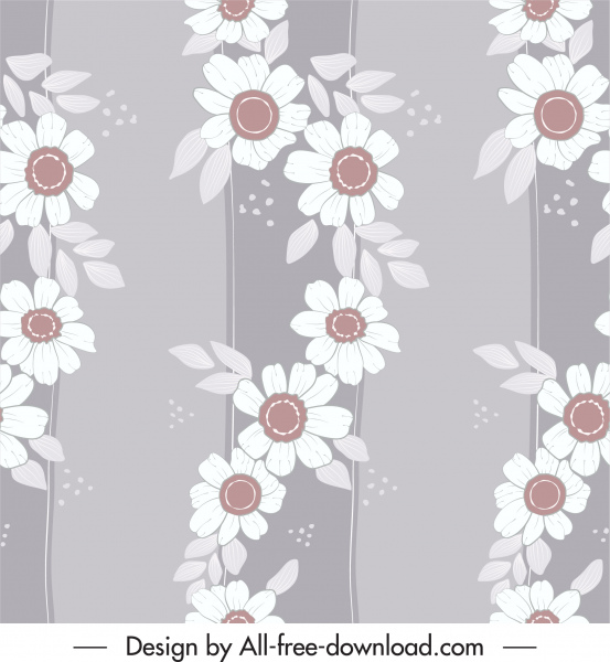 꽃 패턴 템플릿 클래식 플랫 lissom 디자인