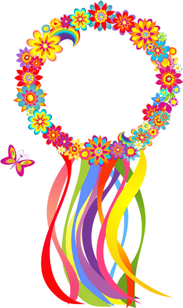 Blume mit farbigen Band-Vektor-Grafiken