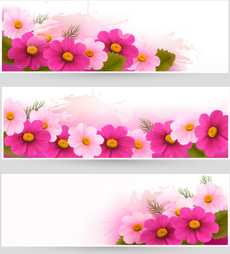 Grunge vektör afiş ile çiçek