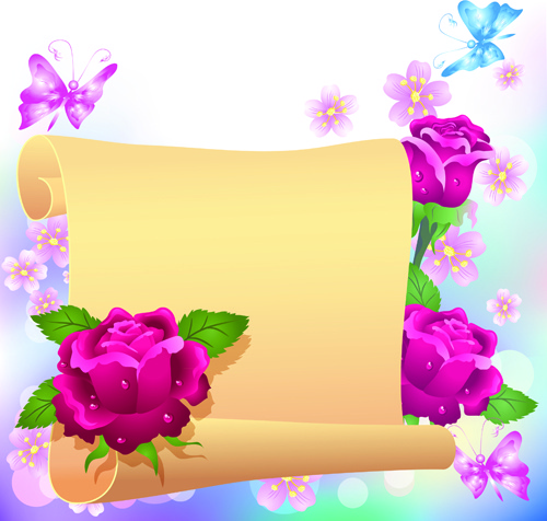 Blume mit Papier Traum Hintergrund Vektor