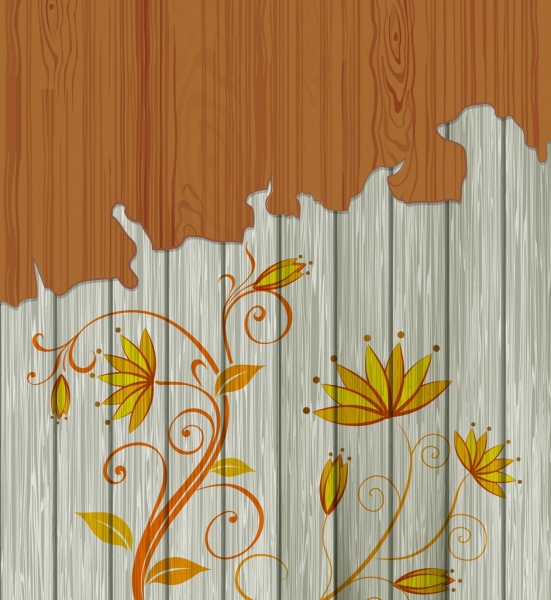 kolorowy rysunek rozłożonego kwiaty tła z drewniane ozdoby