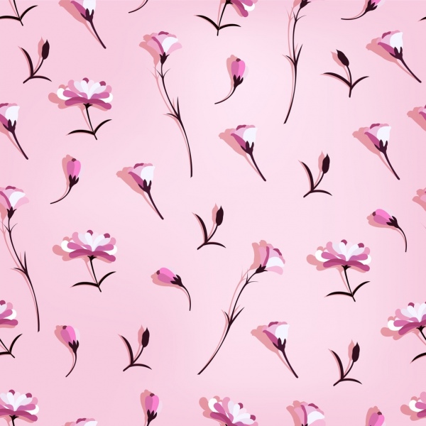 花卉背景粉红色图标装饰重复设计