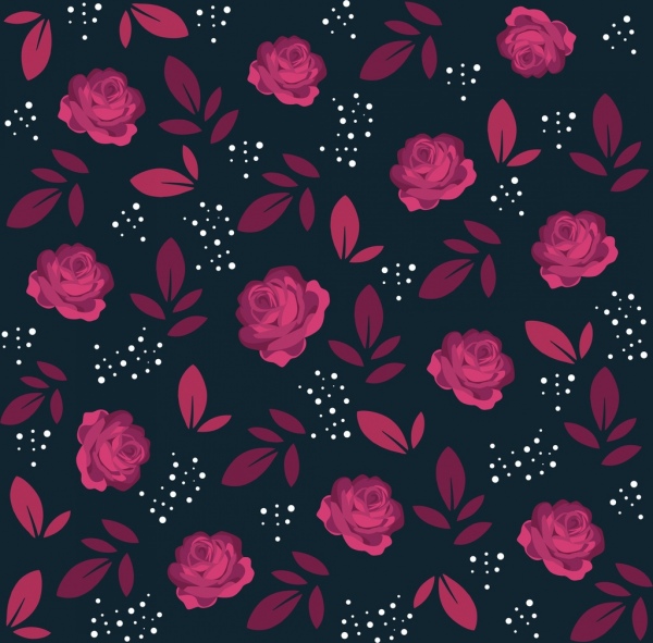 紅玫瑰鮮花背景圖標重複的設計
