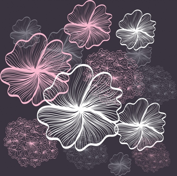 flores fondo brillante dibujo de contraste