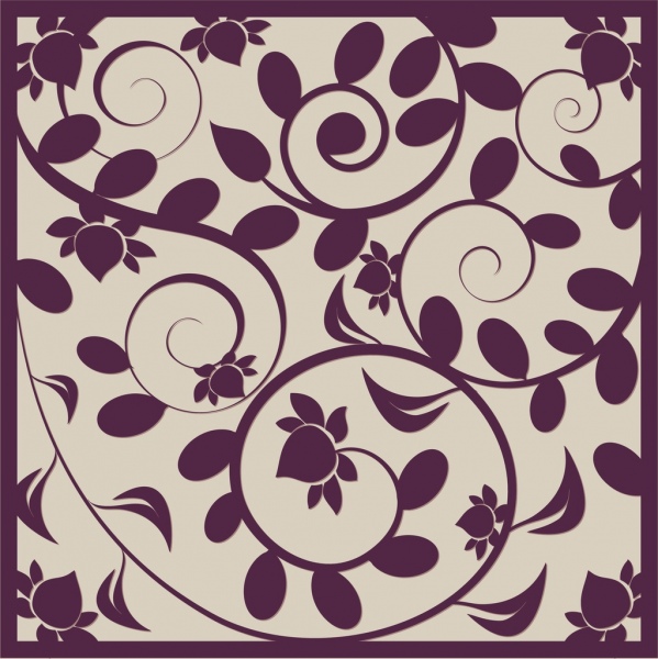 Decoracion de flores de fondo plana Violet Swirl