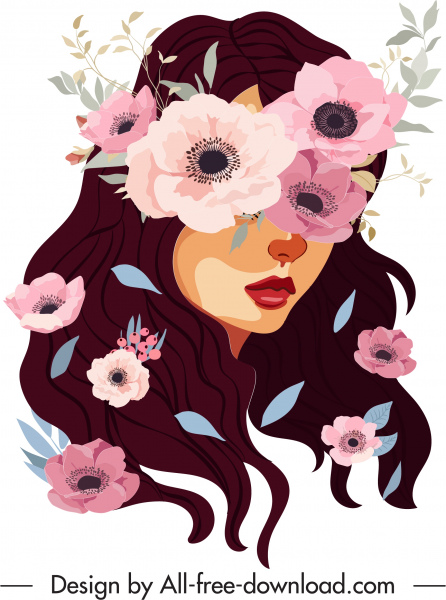 fiori ragazza pittura nascosto faccia schizzo