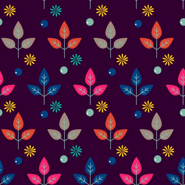 Blumen-Blatt bunte wiederholten Hintergrunddesign