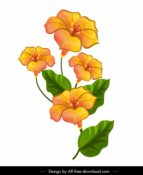 fleurs peinture floraison croquis coloré dessiné à la main conception