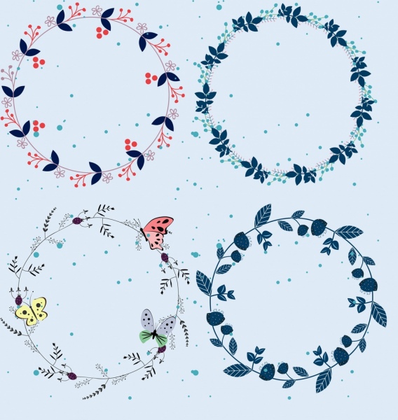 花卉花環設計項目古典圓圈裝飾
