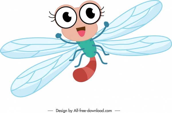 Fliege Ikone niedliche stilisierte Cartoon-Charakterskizze