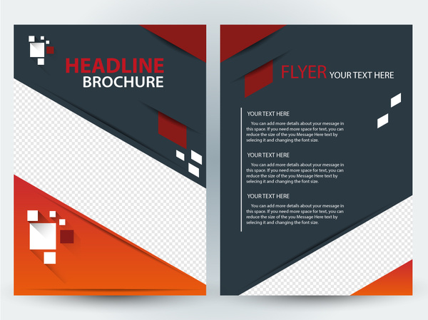 brosur brosur desain template dengan ilustrasi diagonal