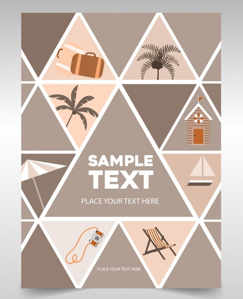 Flyer bao gồm mẫu beach chủ đề hình tam giác cách ly