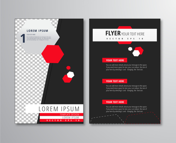 Flyer Design mit Polygon und dunklem Hintergrund