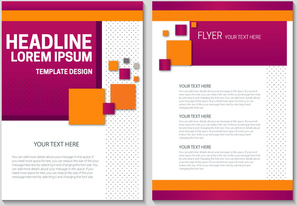 brosur desain template dengan latar belakang geometris warna-warni