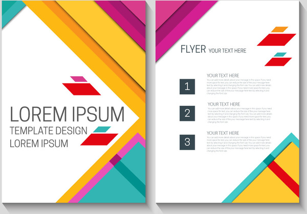 Flyer Template Design With Colorful Modern Style Background