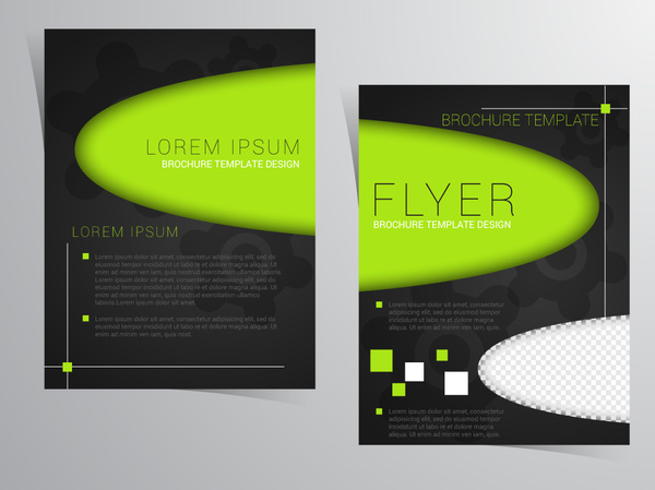 brosur desain template dengan gaya warna kontras