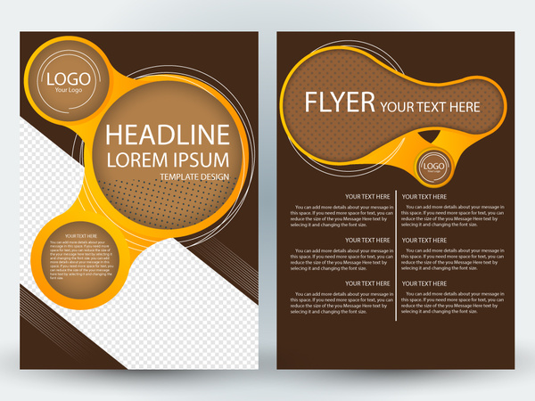 brosur desain template dengan ilustrasi lingkaran dinamis