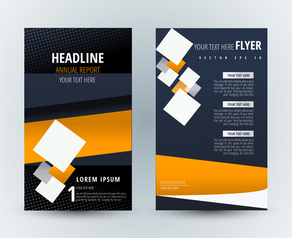 brosur desain template dengan latar belakang modern dan kotak
