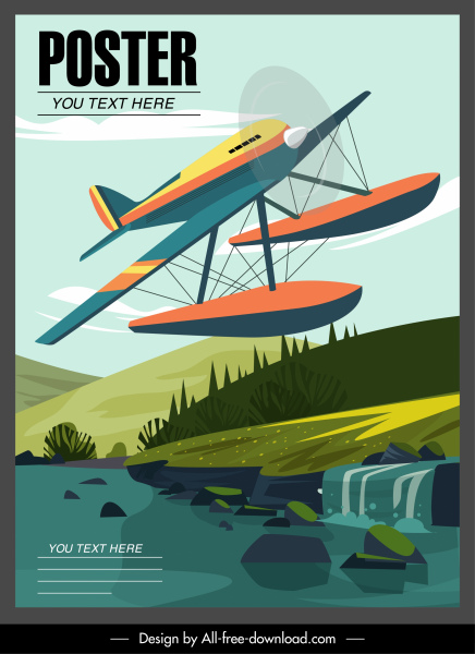 fliegende Boot Poster Vorlage fliegen Skizze