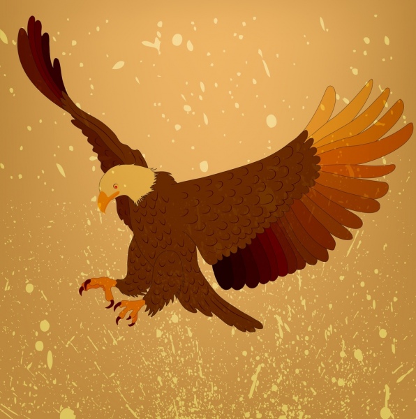 decoração de grunge amarelo voando águia fundo