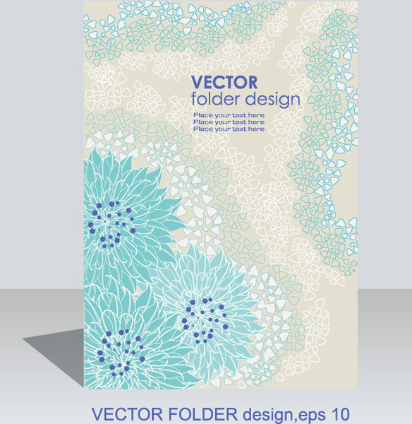 Ordner Design Vektor floral-Hintergrund