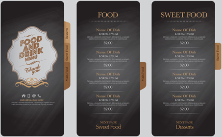 음식 및 음료 메뉴 디자인 크리에이 티브 벡터
