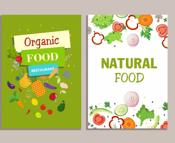 Fond alimentaire ensembles légumes aliments icônes conception colorée