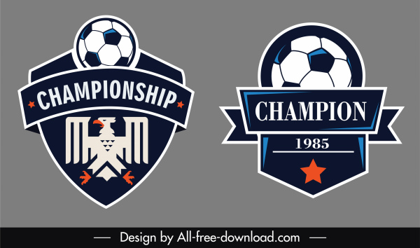 footbal liga logotipo modelo flat classic formas design