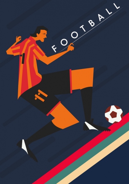 sepak bola banner dekorasi klasik pemain laki-laki ikon