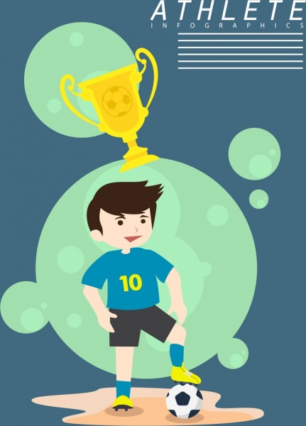 decorazione di icone di calcio banner giocatore Trofeo delle sfere