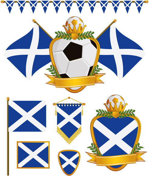futbol bandery określone elementy wektorowe