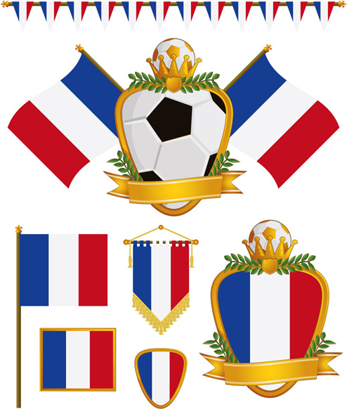 элементы флаг футбол Векторный набор