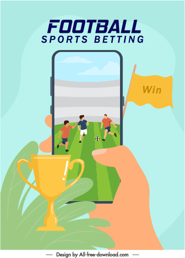 Fußballspiel Werbebanner Smartphone Match Cup Skizze