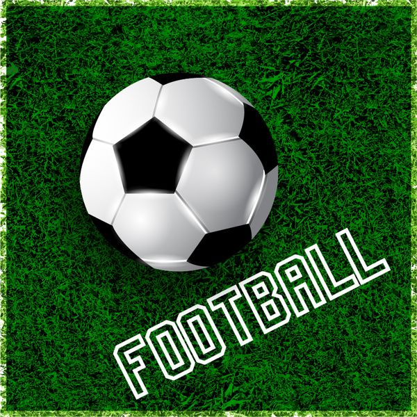 elemento de diseño de fútbol sobre césped verde