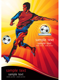 Football Player In Action Template Vector