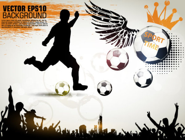vector de póster de tema de fútbol