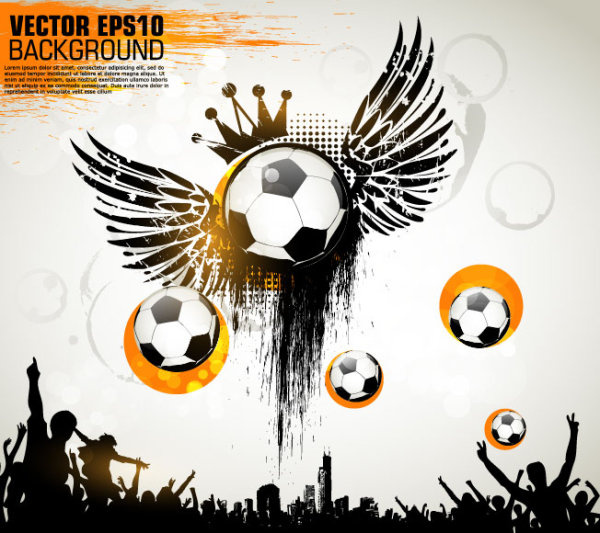 サッカーのテーマポスターベクトル4