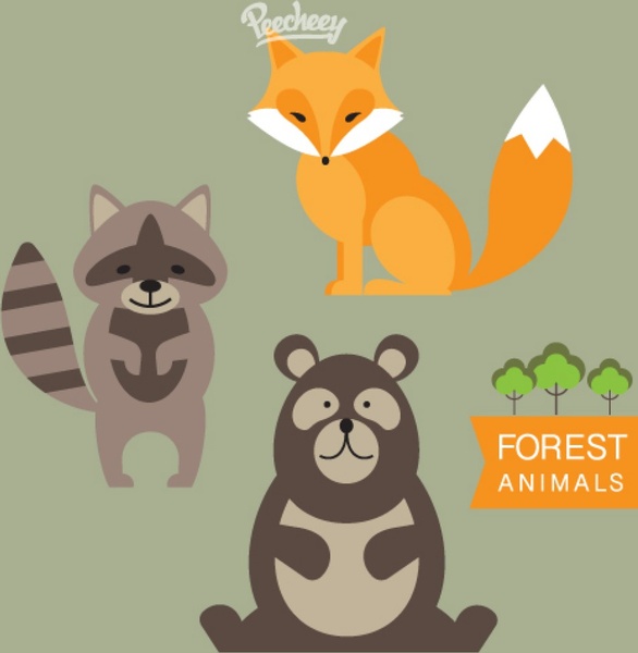 森の動物のイラスト