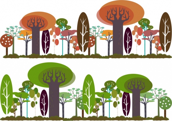 diseño de geometría multicolor de plantillas de fondo de bosque