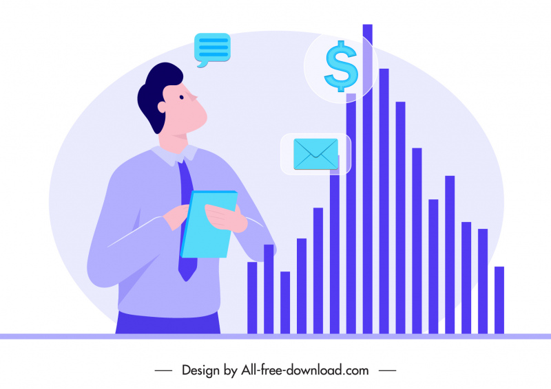 forex backdrop modelo de homem de negócios gráfico gráfico de coluna
