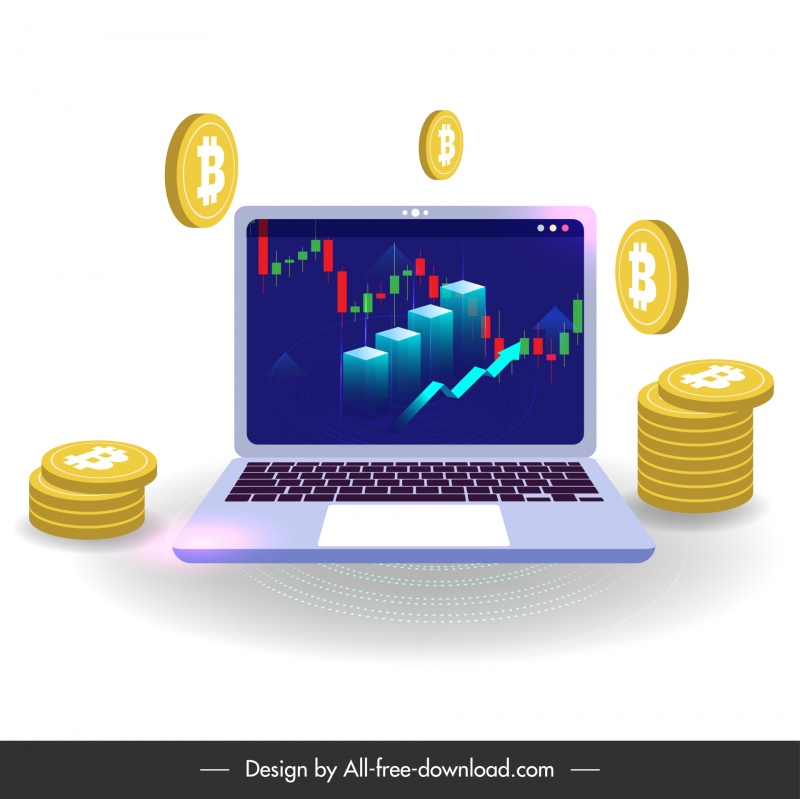 Forex Investment Design Elemente Laptop, Diagramme Bitcoin Skizze