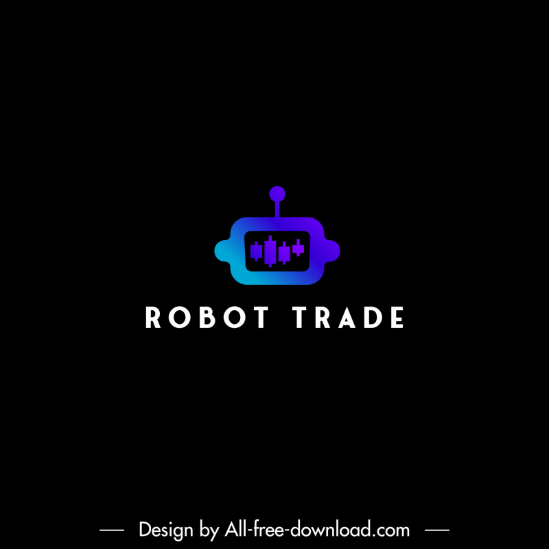  plantilla de robot de logotipo de forex diseño oscuro plano