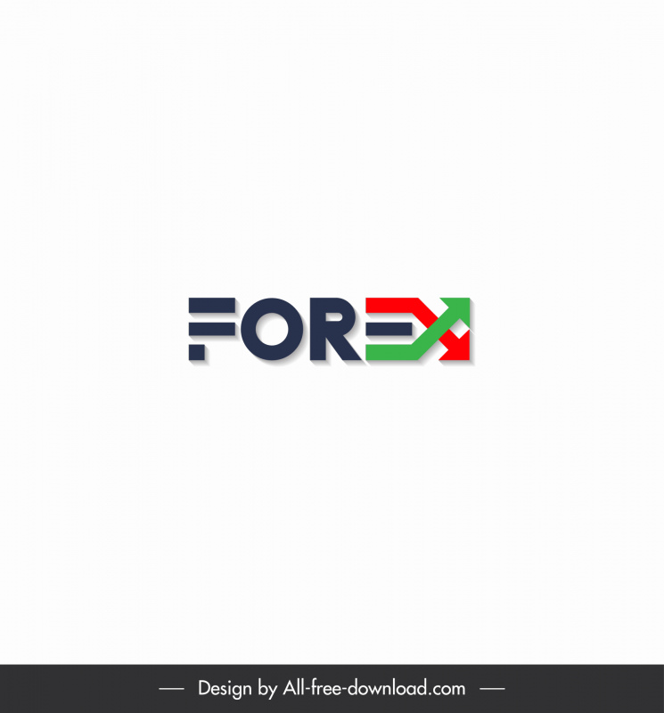Modèle de logo Forex lettres majuscules flèches décor